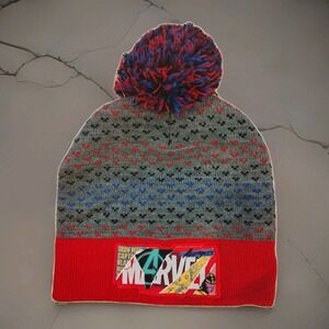 Marvel Comic Embroidered Logo Characters Cuff Beanie with Pom One Size